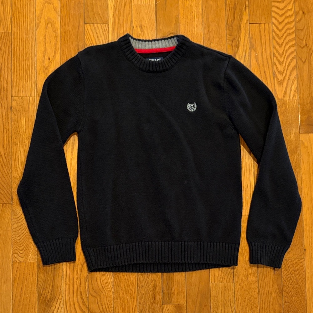 Chaps Black crew neck Sweater size medium 10/12